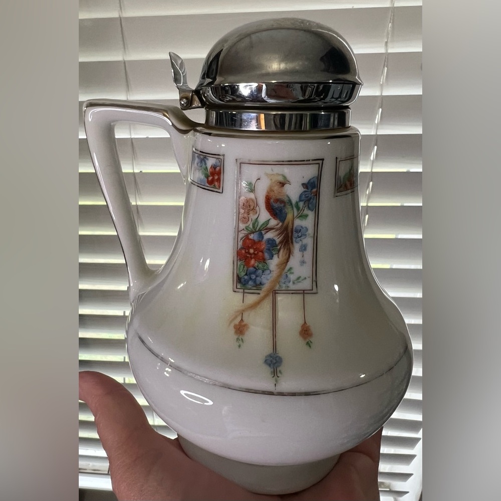 Vintage Royal Rochester Golden Pheasant Vintage Syrup with Lid Fraunfelter Ohio